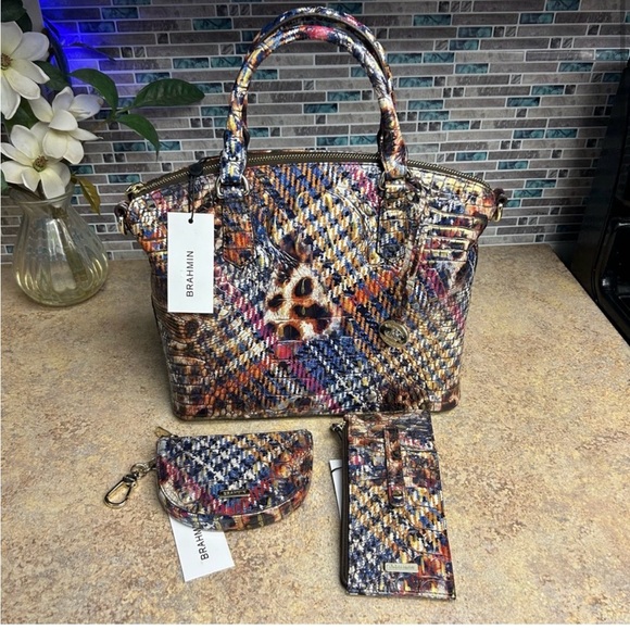 NWT Brahmin 3 Piece Set Duxbury Purse wallet Britt - Picture 2 of 10